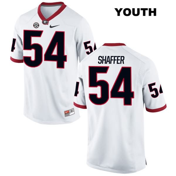 Georgia Bulldogs Youth Justin Shaffer #54 NCAA Authentic White Nike Stitched College Football Jersey RXX2356JR
